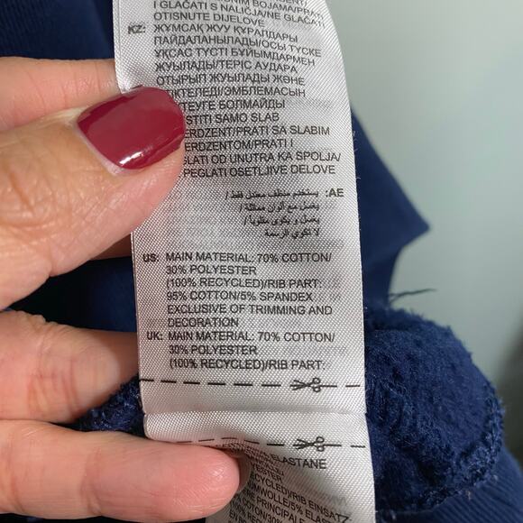 Adidas Men Navy Blue Trefoil Essentials Crew Pullover Sweatshirt Size XXL - Picture 5 of 9